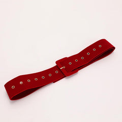 Classic Square Pin Buckle Velvet Belt for Women