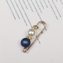 Faux Pearl Brooch Pins Rhinestone Cardigan Brooch Beads Buckle Pin
