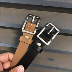 Rectangular Pin Buckle PU Leather Belt for Women