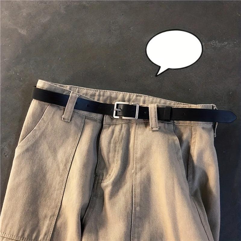 Rectangular Pin Buckle PU Leather Belt for Women