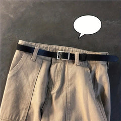 Rectangular Pin Buckle PU Leather Belt for Women