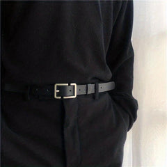Rectangular Pin Buckle PU Leather Belt for Women