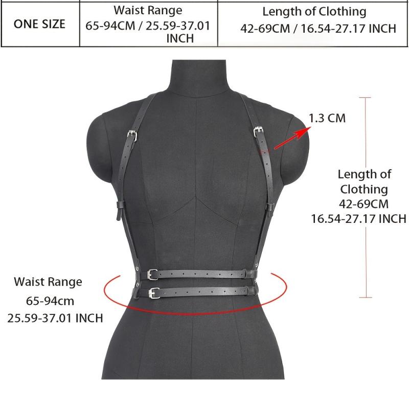 PU Leather Harness Belt for Women Gothic Body Belt