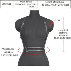 PU Leather Harness Belt for Women Gothic Body Belt