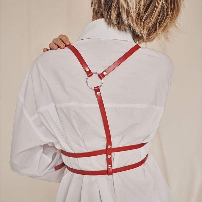 PU Leather Harness Belt for Women Gothic Body Belt