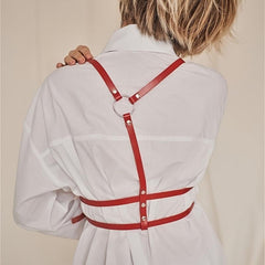 PU Leather Harness Belt for Women Gothic Body Belt