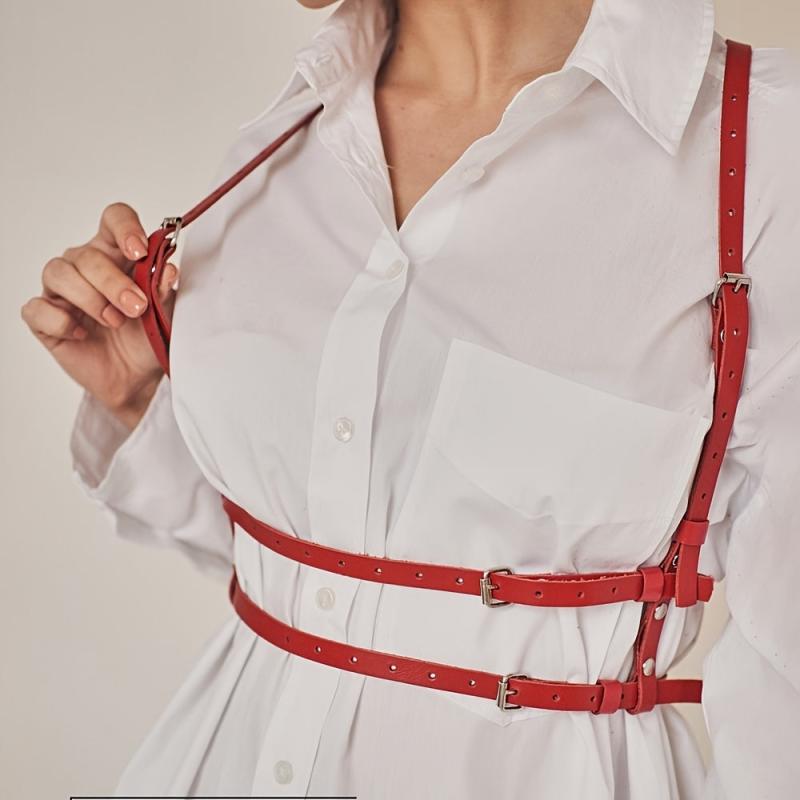 PU Leather Harness Belt for Women Gothic Body Belt