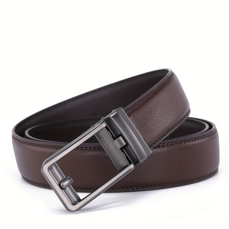 High-end Men's Leather Belt with Automatic Buckle