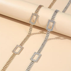 Rhinestone Waist Chain Stylish Tassel Belly Chain