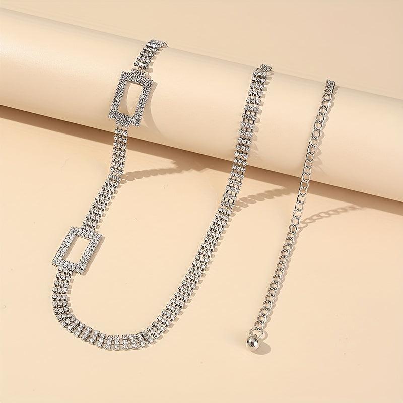 Rhinestone Waist Chain Stylish Tassel Belly Chain