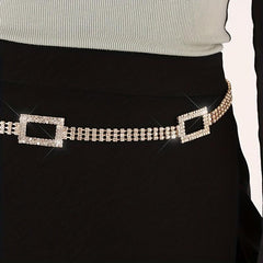 Rhinestone Waist Chain Stylish Tassel Belly Chain