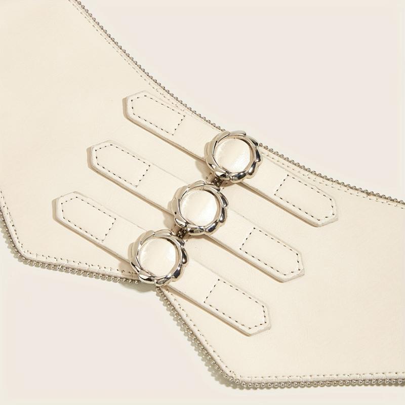 3 Buckle Elastic Wide Belt Women Corset Waistband