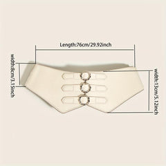 3 Buckle Elastic Wide Belt Women Corset Waistband