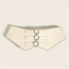 3 Buckle Elastic Wide Belt Women Corset Waistband