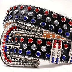 Sparkling Rhinestone Hip Hop PU Leather Cowgirl Belt