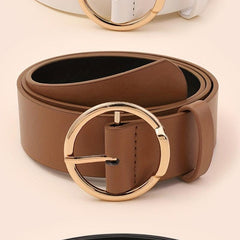3pcs Round Pin Buckle Belt Casual Jeans Pants Belts