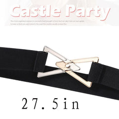 Triangle Alloy Buckle Belts Wide Elastic Waist Stretch Women Belt