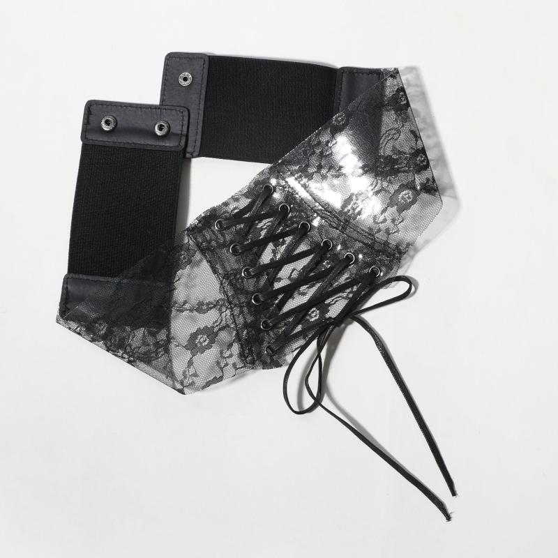 Transparent Lace Corset Belt Bowknot Floral Waistband Cinch Waspie Belts