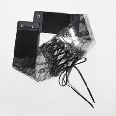 Transparent Lace Corset Belt Bowknot Floral Waistband Cinch Waspie Belts