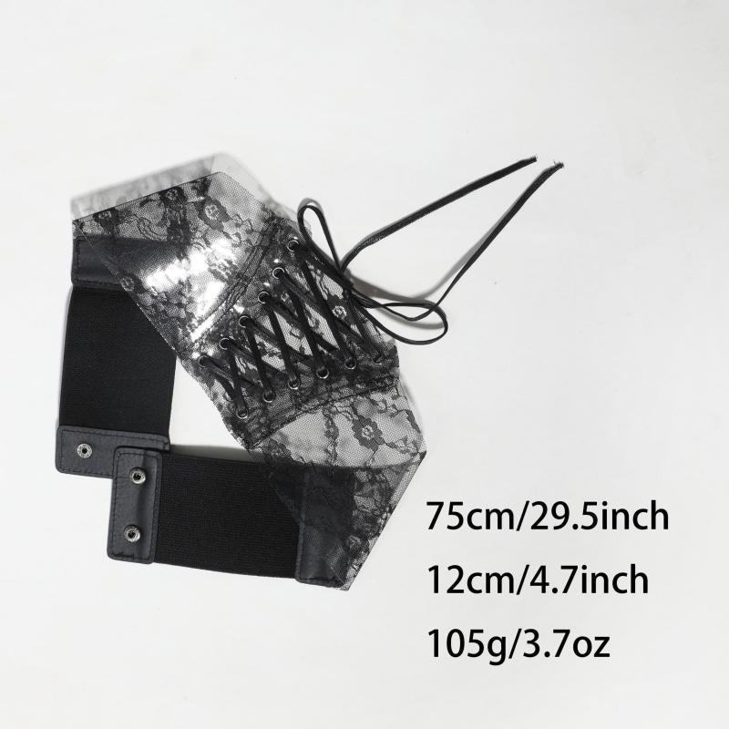 Transparent Lace Corset Belt Bowknot Floral Waistband Cinch Waspie Belts