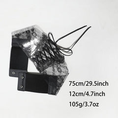Transparent Lace Corset Belt Bowknot Floral Waistband Cinch Waspie Belts