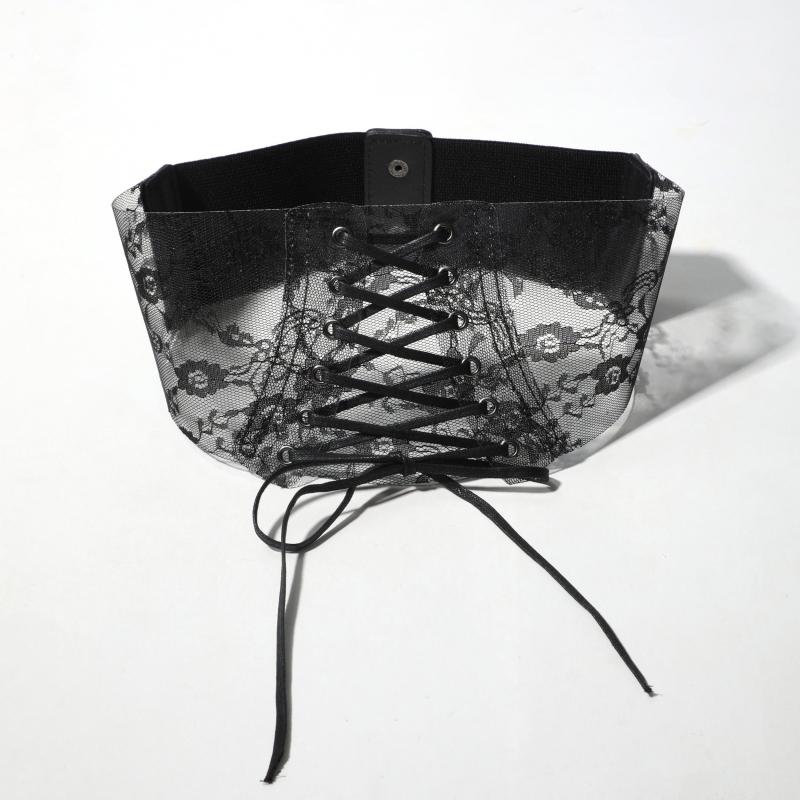 Transparent Lace Corset Belt Bowknot Floral Waistband Cinch Waspie Belts