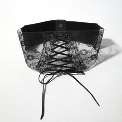 Transparent Lace Corset Belt Bowknot Floral Waistband Cinch Waspie Belts