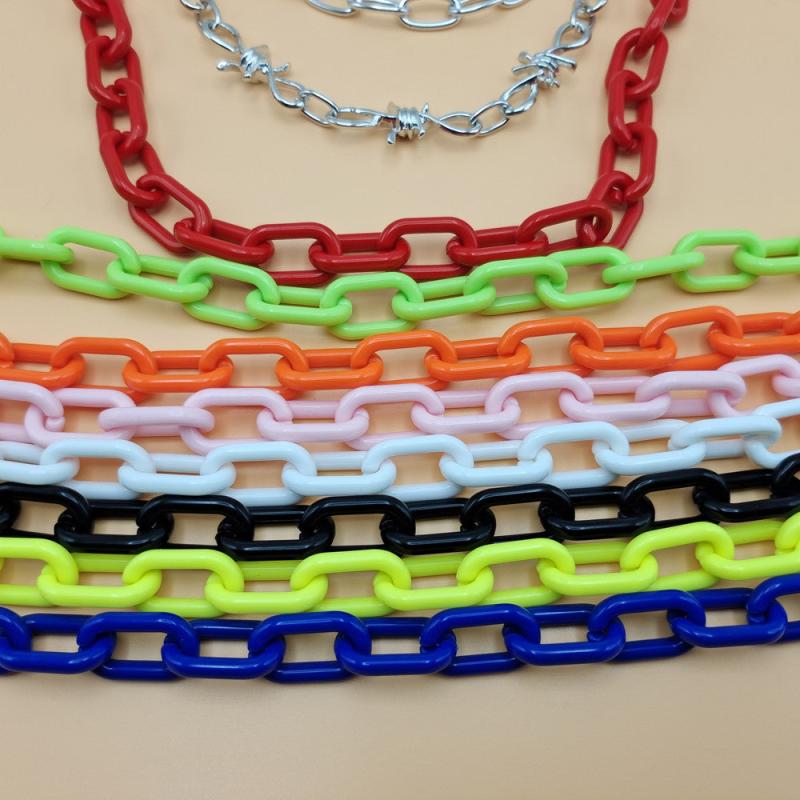 Multicolor Acrylic Chain Waist Chain Punk Hip Hop Men