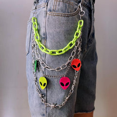 Multicolor Acrylic Chain Waist Chain Punk Hip Hop Men
