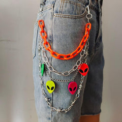 Multicolor Acrylic Chain Waist Chain Punk Hip Hop Men