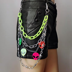 Multicolor Acrylic Chain Waist Chain Punk Hip Hop Men