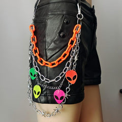 Multicolor Acrylic Chain Waist Chain Punk Hip Hop Men