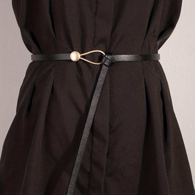 Thin Casual Waistband Decorative Dress Girdle PU Leather Jeans Pants Belt