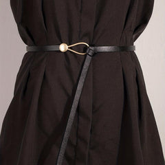 Thin Casual Waistband Decorative Dress Girdle PU Leather Jeans Pants Belt