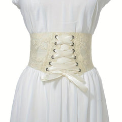 Women's Lace Up Corset Elastic Waist Belt