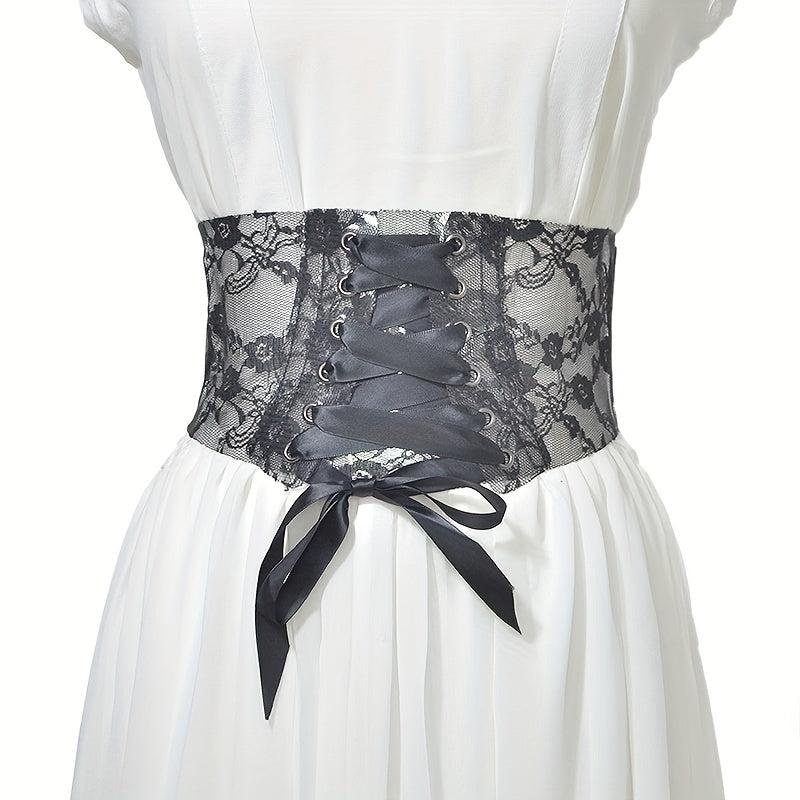 Women's Lace Up Corset Elastic Waist Belt