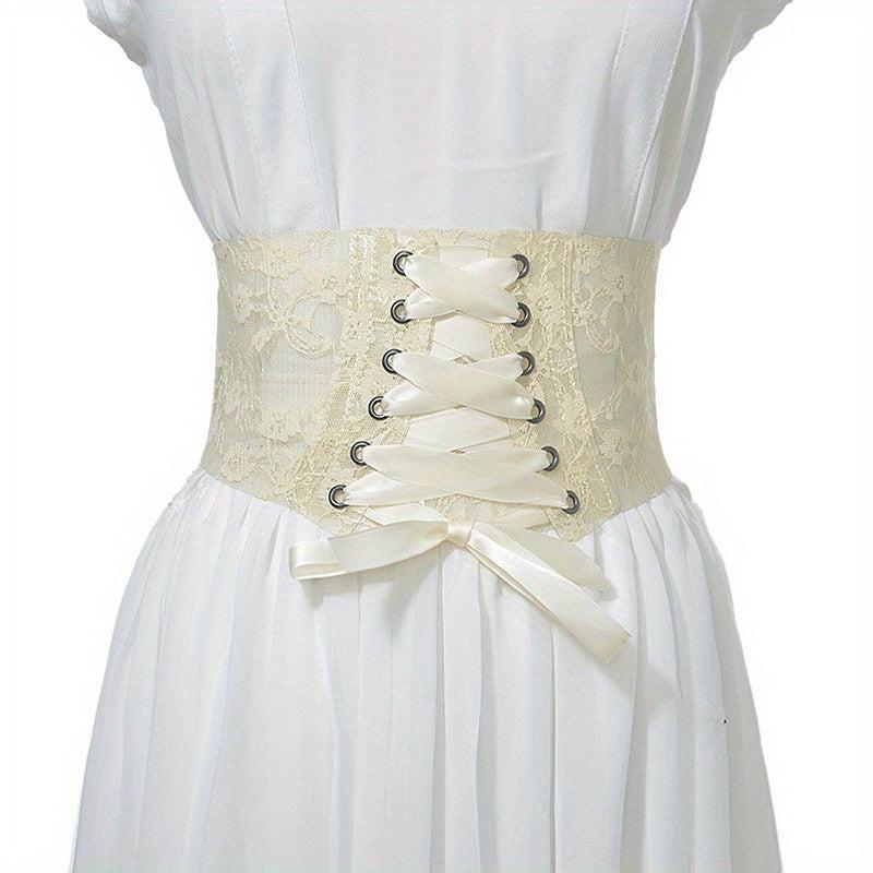 Women's Lace Up Corset Elastic Waist Belt