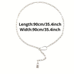Punk Metal Waist Chain Hip Hop Hollow Belly Chain Lock Pendant