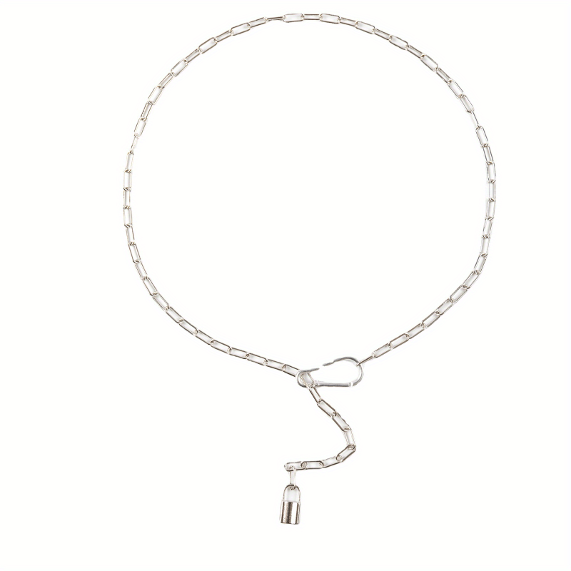 Punk Metal Waist Chain Hip Hop Hollow Belly Chain Lock Pendant