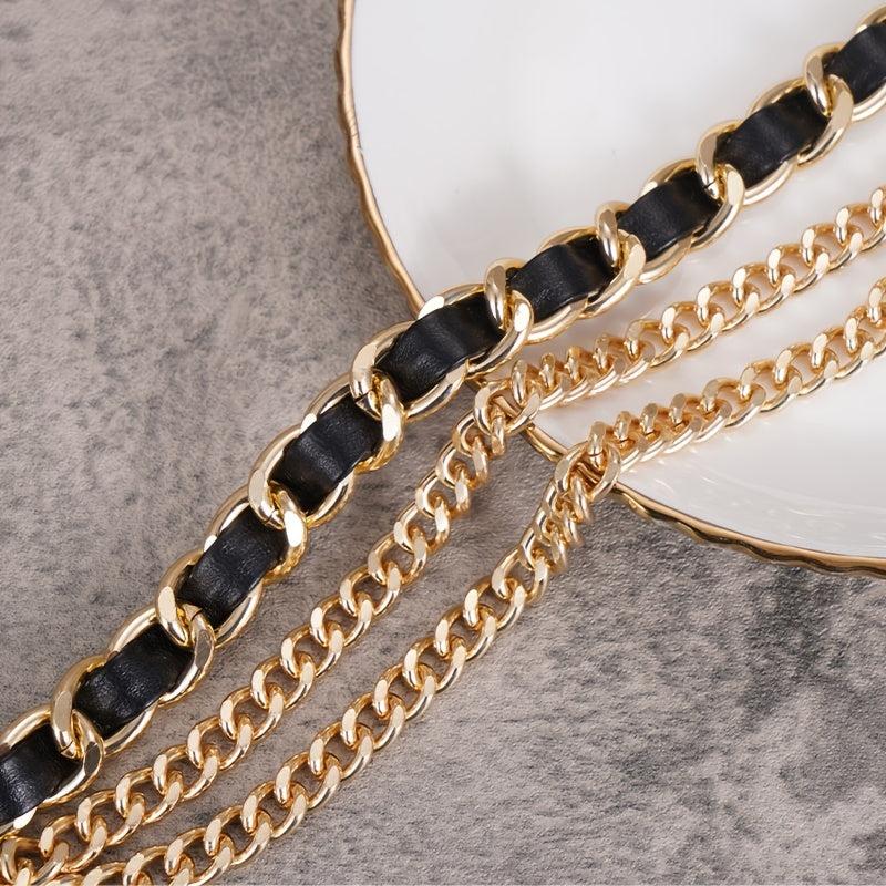 Vintage Leather Chain Belt Women Layered Waist Chain