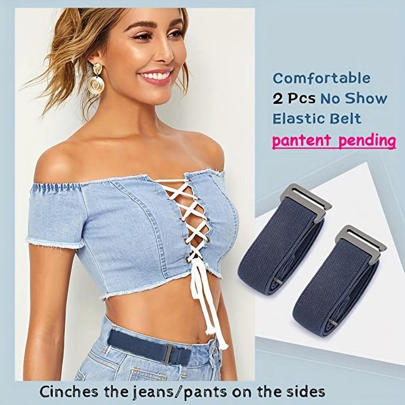 No Buckle Stretch Belt For Women & Men - Set of 2