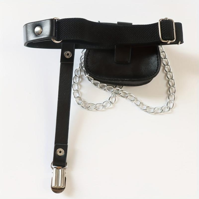 Gothic Chain Tassel Belt & Detachable Pouch Waist Bag Fanny Pack