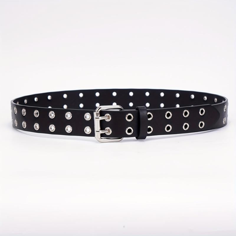 Punk Eyelet Leather Belt Hip Hop Unisex Jeans Pants Belt