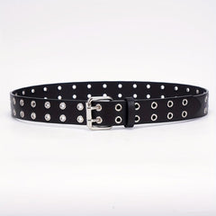 Punk Eyelet Leather Belt Hip Hop Unisex Jeans Pants Belt