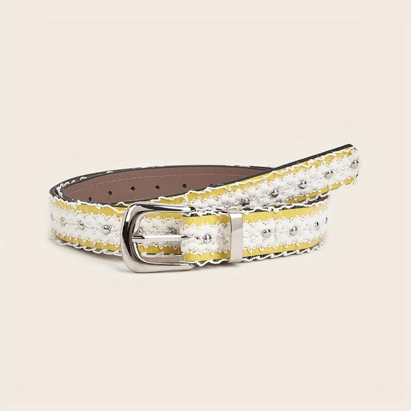 Stylish PU Leather Rivet Belt Classic Pin Buckle Jeans Pants Belts For Women