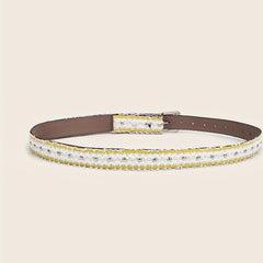 Stylish PU Leather Rivet Belt Classic Pin Buckle Jeans Pants Belts For Women
