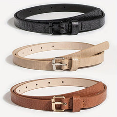 3pcs Snake Pattern PU Belt Casual Girdle For Women