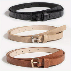 3pcs Snake Pattern PU Belt Casual Girdle For Women
