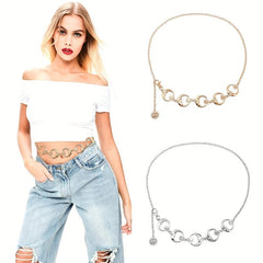 Punk Star Moon Waist Chain Y2K Metal Chain Belt