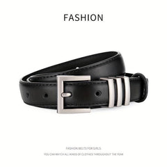 Classic Square Pin Buckle Belt Solid Casual Leather Belt